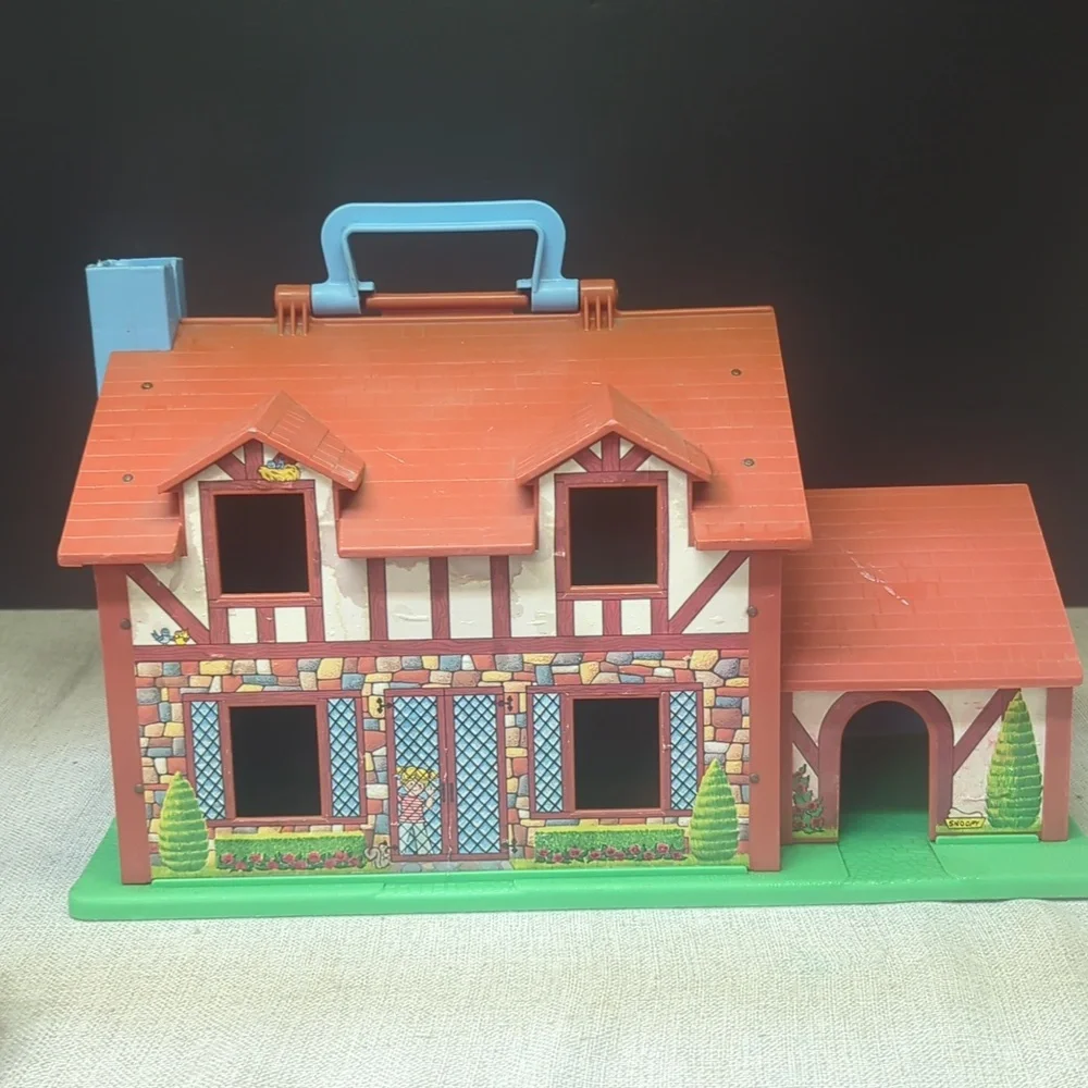 B) Fisher-Price Tudor House #952 brown & white, 2-story house complete w/Nursery